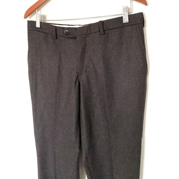 Lubiam Moda Italy Virgin Wool Tailored Fit Unfinished Hem Dress Pants 48R (M) - Picture 4 of 9